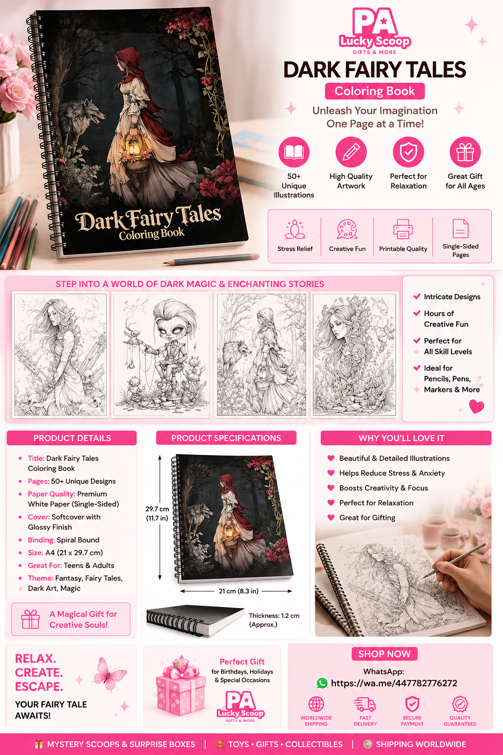 Dark Fairy Tales Coloring Book – Gothic Fantasy Edition