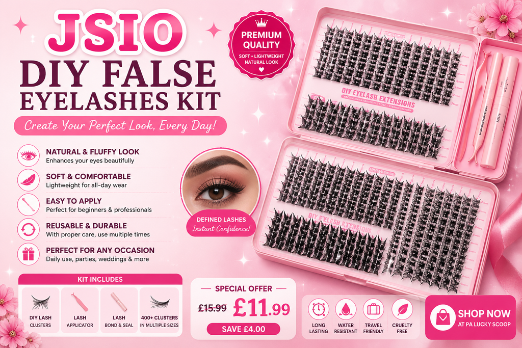 JSIO False Eyelashes Kit – Natural & Glam Lash Set