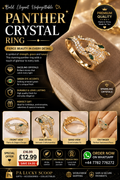 Elegant Panther Crystal Ring – Gold-Tone